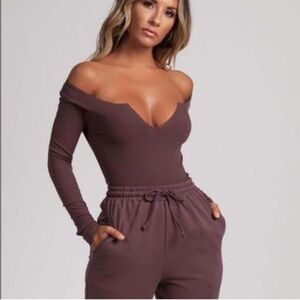 Meshki Malene V-Neck Ribbed Bodysuit